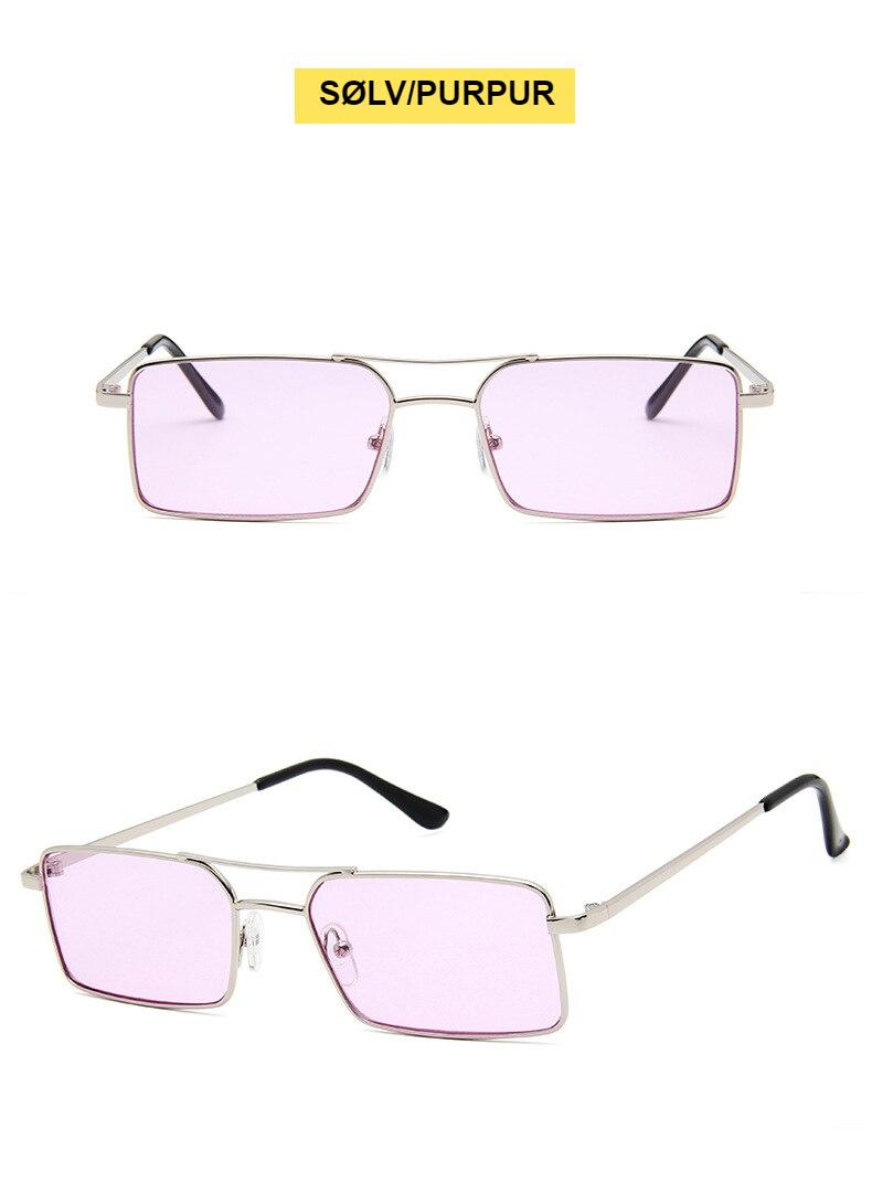 Retro dame-solbriller med rektangulære glass.