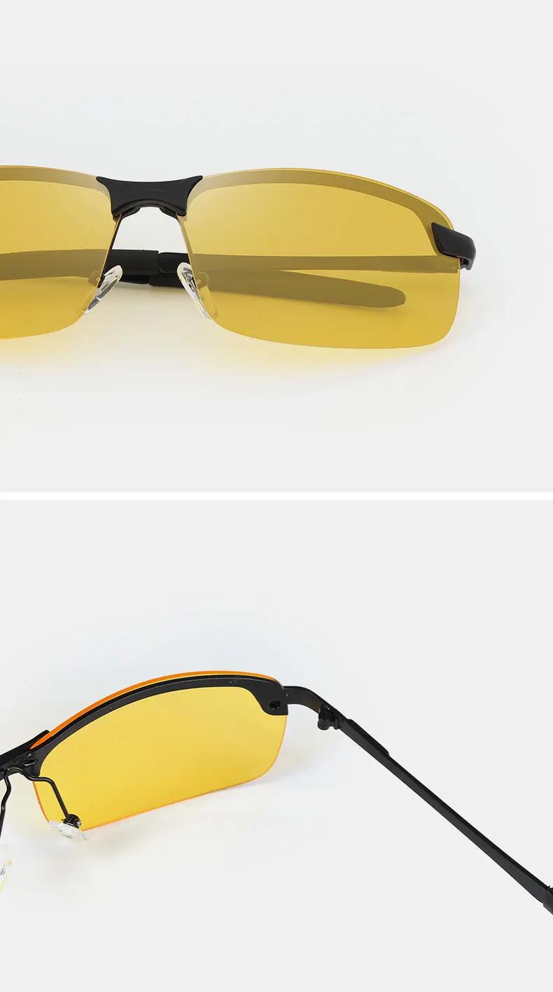 KINGSEVEN Night Vision Goggles Driving Polarized Sunglasses for men's car Driving Glasses Anti-glare Alloy Frame glasses night